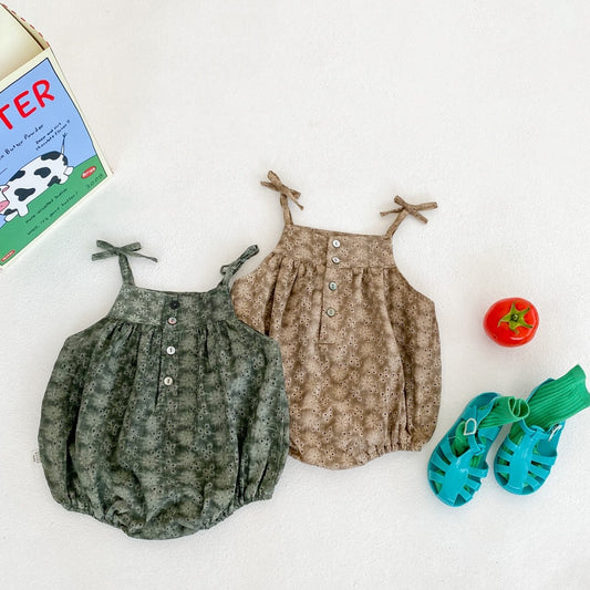 -☺︎ ベビー ボタニカル キャミソール ロンパース - mamahalo shop - ノースリーブロンパース -  べビー服 - 子供服 - 男の子 - 女の子