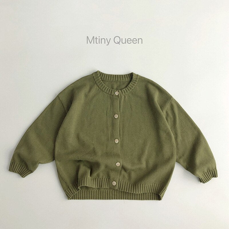 -キッズ ニット シンプル ベーシック カーディガン - mamahalo shop - カーディガン・パーカー -  べビー服 - 子供服 - 男の子 - 女の子