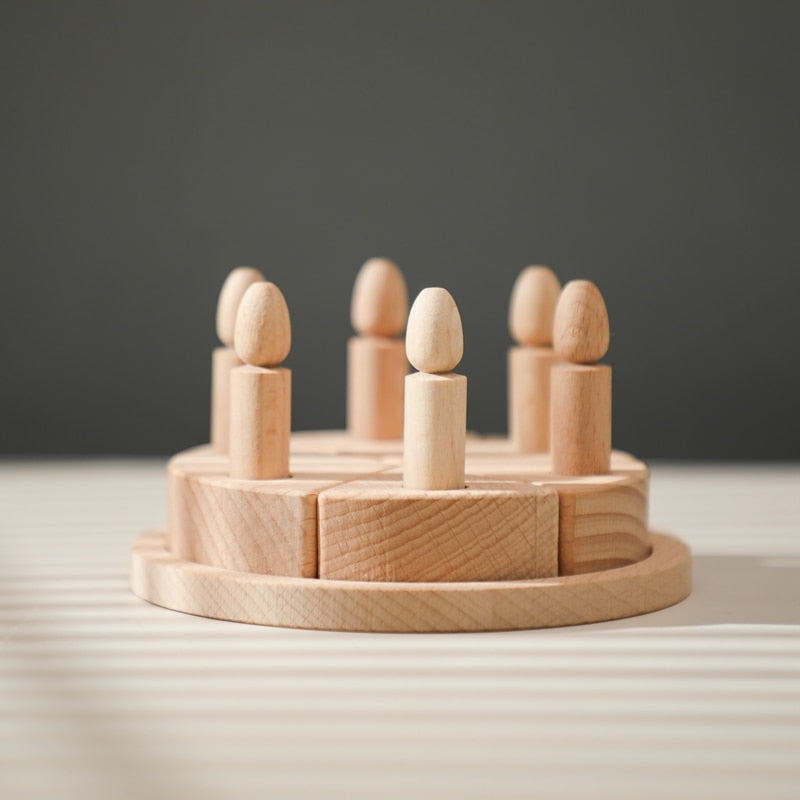 ウッドトイ 木製 おもちゃ 誕生日 ケーキ ベビー ブロック おままごと - mamahalo shop - Toy (おもちゃ・木製玩具）etc. - ベビー服 - 子供服 - 男の子 - 女の子