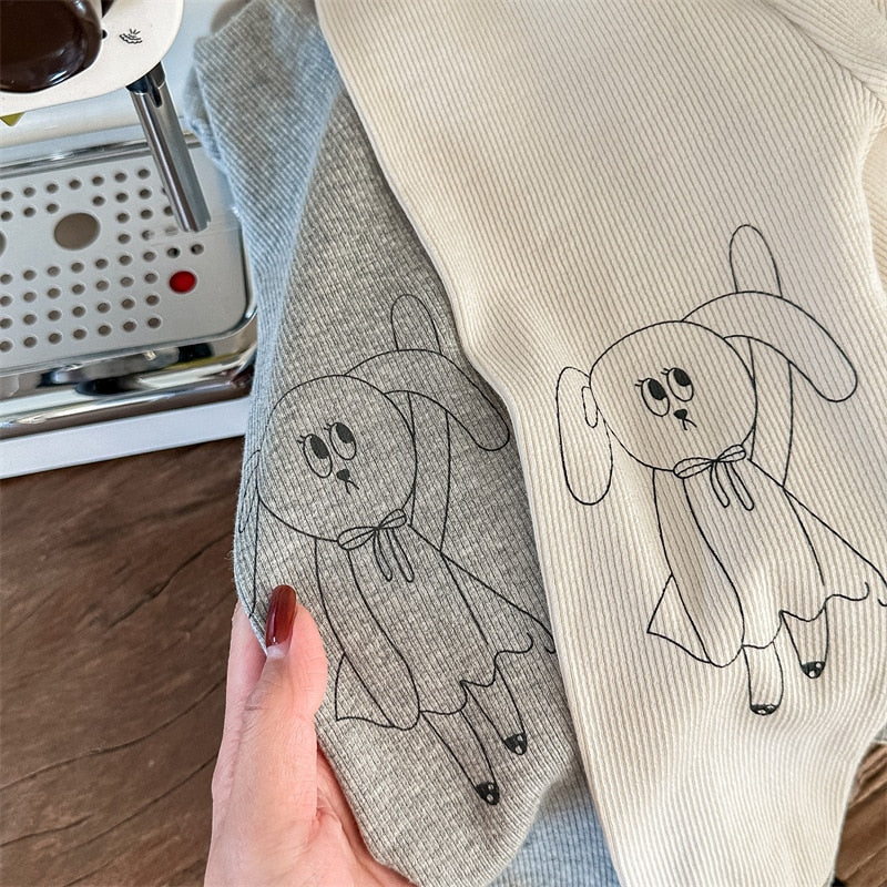 -キッズ うさぎ ラビット バニー プリント レギンス パンツ - mamahalo shop - レギンスパンツ -  べビー服 - 子供服 - 男の子 - 女の子