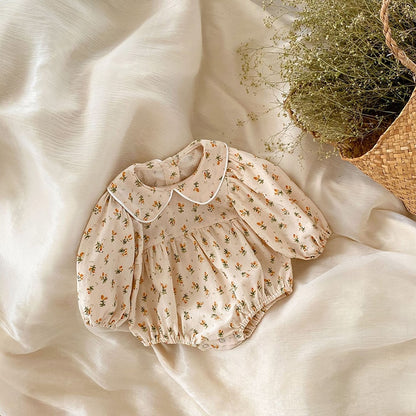 -ベビー フラワー 長袖 ロンパース【mh0001473】 - mamahalo shop - 長袖ロンパース -  べビー服 - 子供服 - 男の子 - 女の子