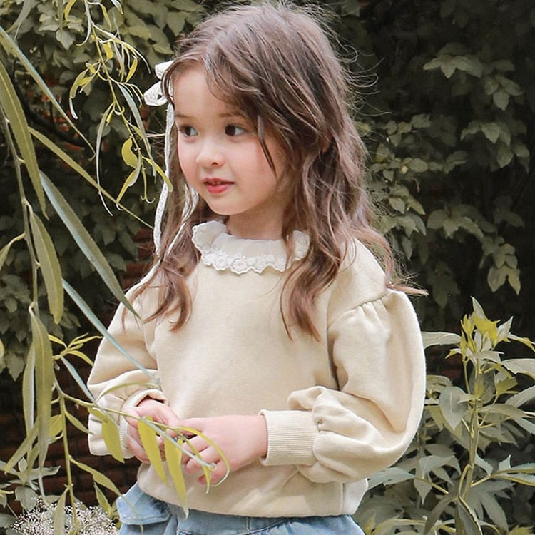 -キッズ レース フリル スウェット シャツ パンツ【mh0001053】 - mamahalo shop - 長袖シャツ・ブラウス -  べビー服 - 子供服 - 男の子 - 女の子