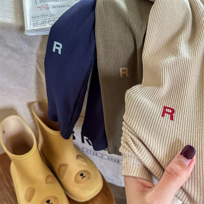 -キッズ RL ロゴ リブ レギンス パンツ 4687B - mamahalo shop - レギンスパンツ -  べビー服 - 子供服 - 男の子 - 女の子