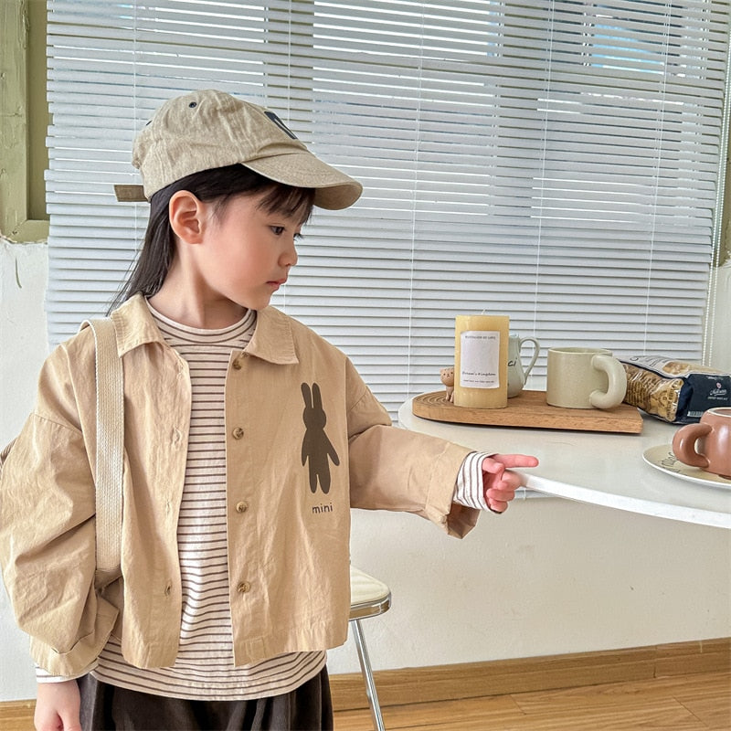 -キッズ うさぎ バニー ルーズ シャツ ジャケット - mamahalo shop - 長袖シャツ・ブラウス -  べビー服 - 子供服 - 男の子 - 女の子