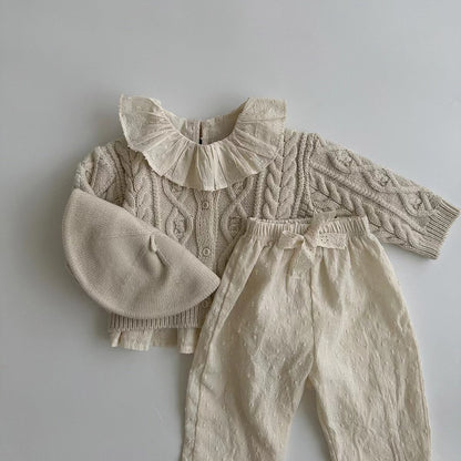 -キッズ フラワー レース 花柄 ルーズ ロングパンツ - mamahalo shop - ロングパンツ・スウェットパンツ -  べビー服 - 子供服 - 男の子 - 女の子