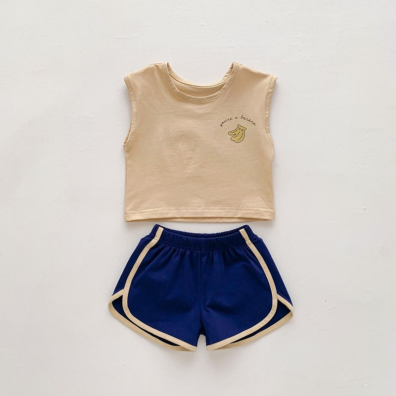 -ベビー カラフル フルーツ セットアップ タンクトップ ショートパンツ トラックパンツ【mh0001657】 - mamahalo shop - ノースリーブセットアップ -  べビー服 - 子供服 - 男の子 - 女の子