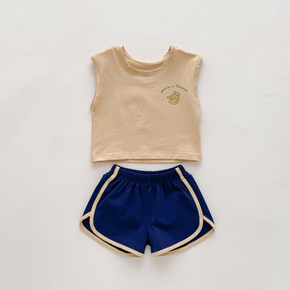 -ベビー カラフル フルーツ セットアップ タンクトップ ショートパンツ トラックパンツ【mh0001657】 - mamahalo shop - ノースリーブセットアップ -  べビー服 - 子供服 - 男の子 - 女の子