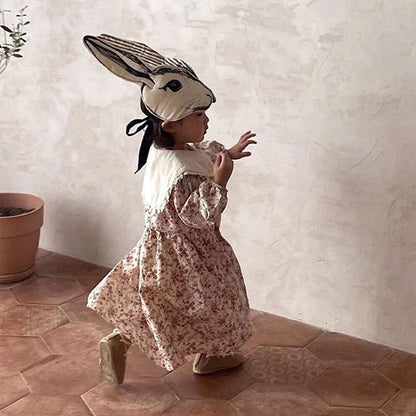 -ベビー フラワー フリル襟 長袖 ワンピース - mamahalo shop - 長袖ワンピース -  べビー服 - 子供服 - 男の子 - 女の子