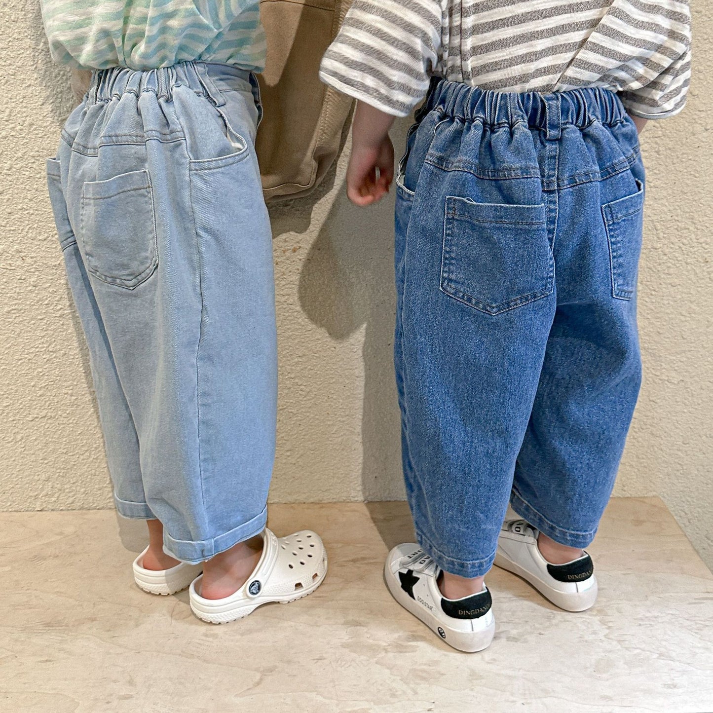 -キッズ デニム ルーズ アンクル パンツ ジーンズ - mamahalo shop - デニムパンツ -  べビー服 - 子供服 - 男の子 - 女の子