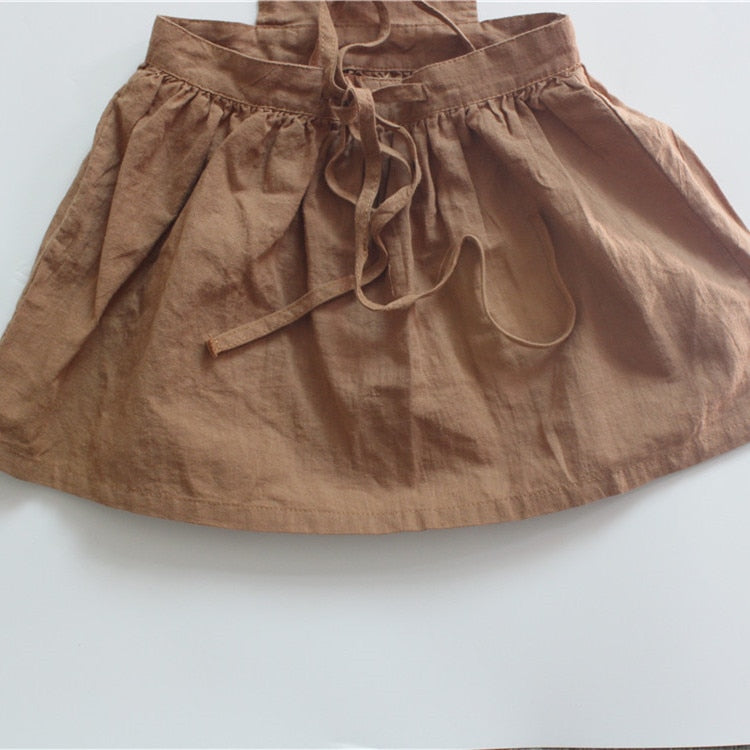 -キッズ ノースリーブ エプロン ドレス ワンピース - mamahalo shop - ノースリーブワンピース -  べビー服 - 子供服 - 男の子 - 女の子