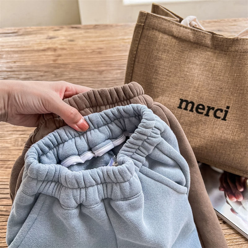 -キッズ フリース スマイル スウェット パンツ - mamahalo shop - ロングパンツ・スウェットパンツ -  べビー服 - 子供服 - 男の子 - 女の子