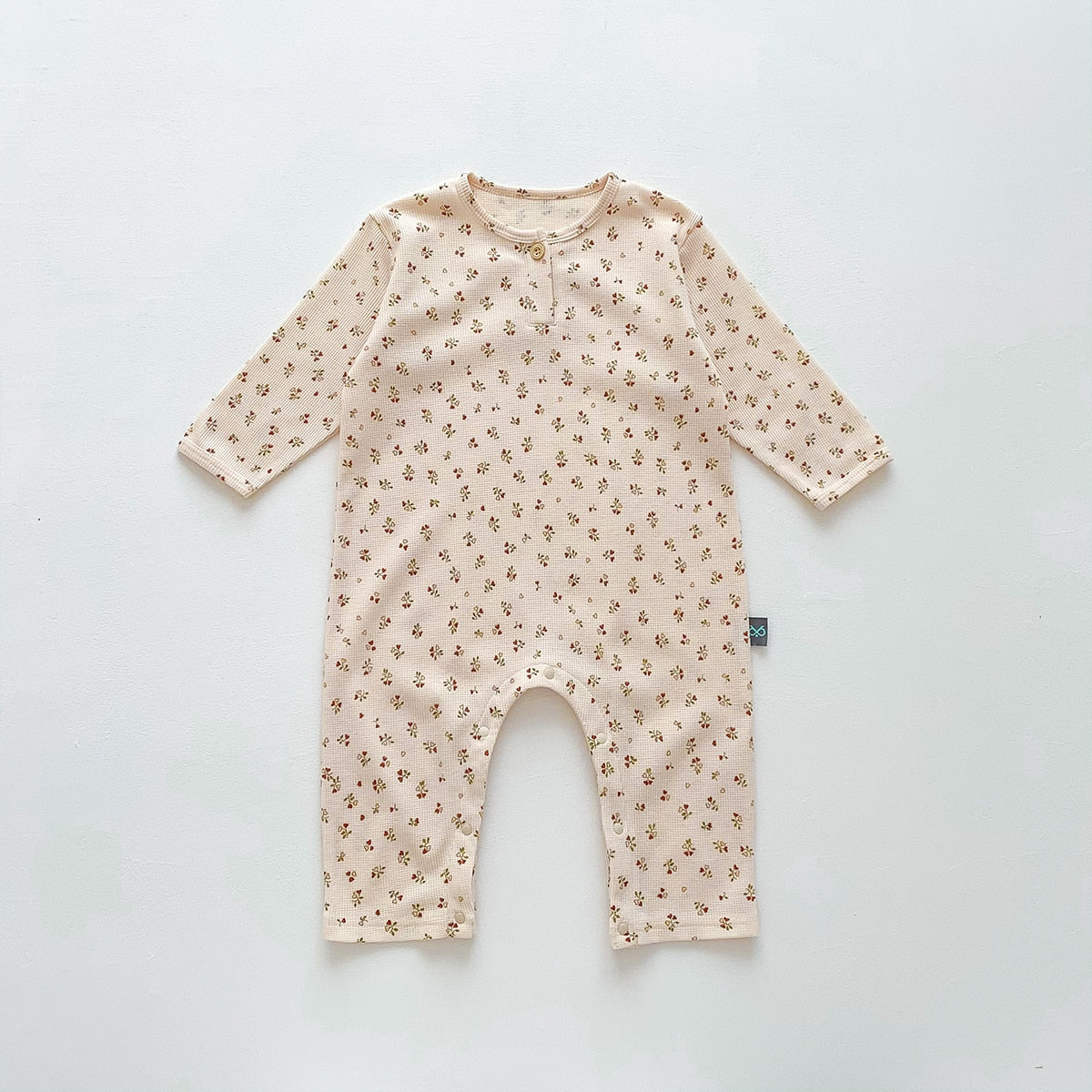 -ベビー 長袖 プリント ロンパース ジャンプスーツ 車 くるま フラワー - mamahalo shop - 長袖ロンパース -  べビー服 - 子供服 - 男の子 - 女の子