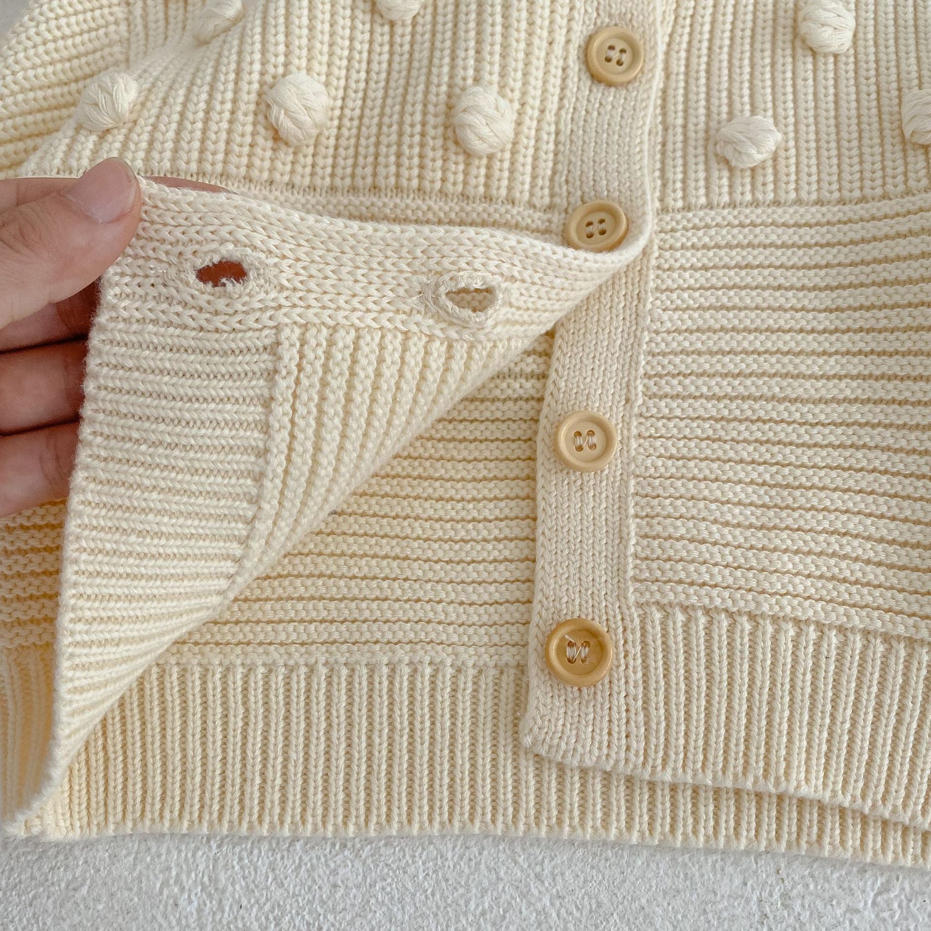 -ベビー ニット みずたま カーディガン - mamahalo shop - カーディガン・パーカー -  べビー服 - 子供服 - 男の子 - 女の子