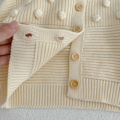 -ベビー ニット みずたま カーディガン - mamahalo shop - カーディガン・パーカー -  べビー服 - 子供服 - 男の子 - 女の子