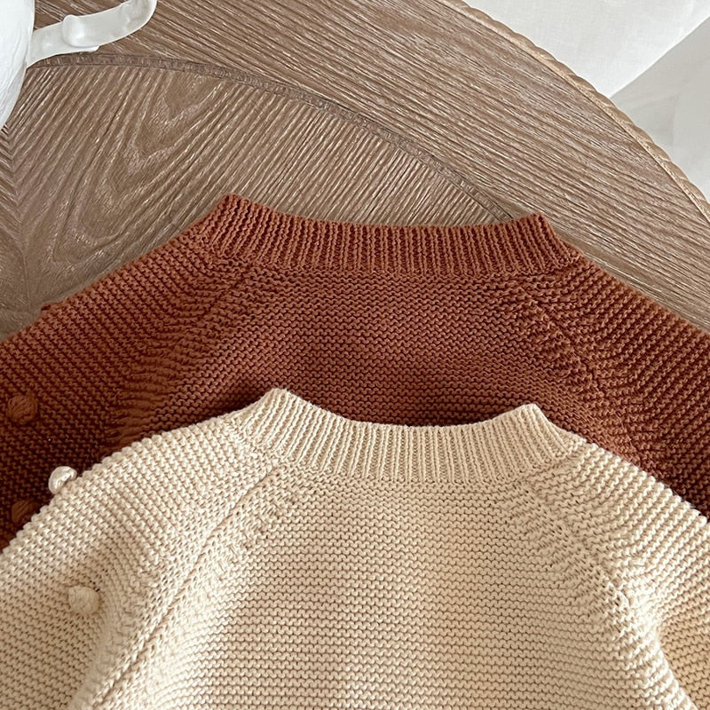 -ベビー みずたま ニット カーディガン トップス - mamahalo shop - カーディガン・パーカー -  べビー服 - 子供服 - 男の子 - 女の子