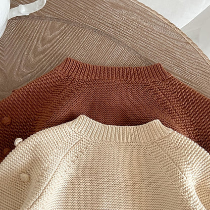 -ベビー みずたま ニット カーディガン トップス - mamahalo shop - カーディガン・パーカー -  べビー服 - 子供服 - 男の子 - 女の子