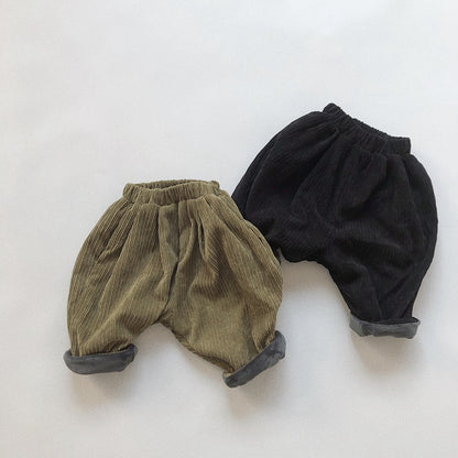 -キッズ コーデュロイ 裏フリース パンツ 暖パン - mamahalo shop - ロングパンツ・スウェットパンツ -  べビー服 - 子供服 - 男の子 - 女の子