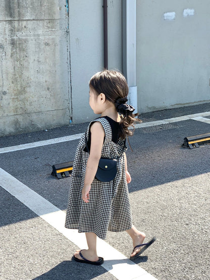 -キッズ チェック ジャンプスーツ サロペット パンツ【mh0001563】 - mamahalo shop - ノースリーブジャンプスーツ -  べビー服 - 子供服 - 男の子 - 女の子
