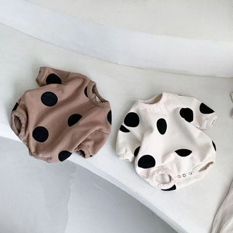 -ベビー みずたま ポルカドット 長袖 ロンパース【mh0000952】 - mamahalo shop - 長袖ロンパース -  べビー服 - 子供服 - 男の子 - 女の子