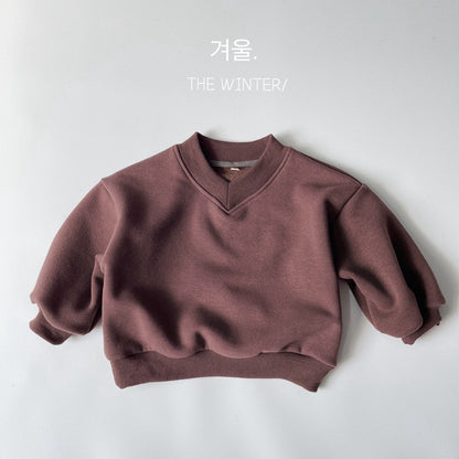 -キッズ 裏フリース スウェット Vネック トレーナー パンツ【mh0001056】 - mamahalo shop - トレーナー・フーディ -  べビー服 - 子供服 - 男の子 - 女の子