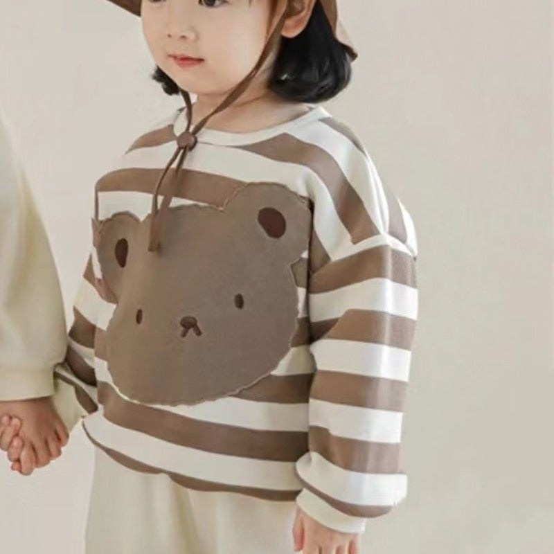 -キッズ くま ベア ボーダー 無地 トップス パンツ - mamahalo shop - ロングパンツ・スウェットパンツ -  べビー服 - 子供服 - 男の子 - 女の子