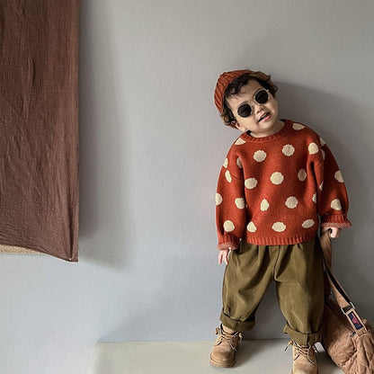 -キッズ ニット みずたま セーター トップス - mamahalo shop - ニット・セーター -  べビー服 - 子供服 - 男の子 - 女の子