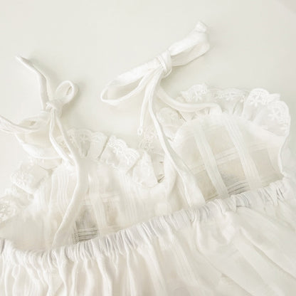 -ベビー フラワー 刺繍 キャミソール タンク ロンパース - mamahalo shop - ノースリーブロンパース -  べビー服 - 子供服 - 男の子 - 女の子