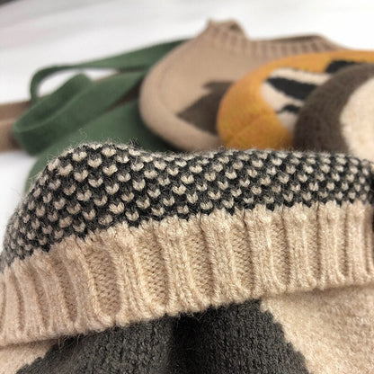 -キッズ ニット アニマル メッセンジャーバッグ 鞄 ポシェット - mamahalo shop - メッセンジャーバッグ -  べビー服 - 子供服 - 男の子 - 女の子