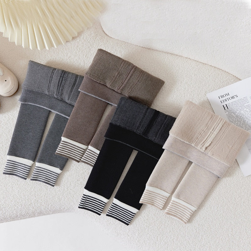 -ベビー 裏フリース 厚手 レギンス レギパン ボーダー 暖パン タイツ - mamahalo shop - ベビー用靴下・タイツ -  べビー服 - 子供服 - 男の子 - 女の子