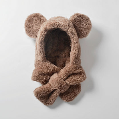 -ベビー キッズ くま耳 フード フーディ 帽子 マフラー - mamahalo shop - ベビー用帽子 -  べビー服 - 子供服 - 男の子 - 女の子