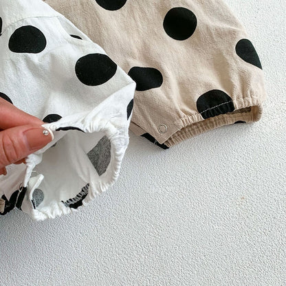 -☺︎ ベビー ポルカドット みずたま サスペンダー ロンパース 帽子 セット - mamahalo shop - サロペットパンツ・サスペンダーパンツ -  べビー服 - 子供服 - 男の子 - 女の子