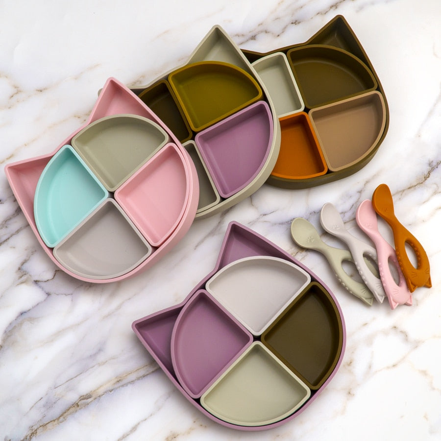 -# ベビー アニマル ディッシュ プレート 食器 キッズ スプーン 仕切り【mh0001125】 - mamahalo shop - ベビーキッズ食器 -  べビー服 - 子供服 - 男の子 - 女の子