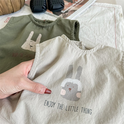 -キッズ うさぎ バニー ノースリーブ シャツ トップス - mamahalo shop - タンクトップ・キャミソール・ノースリーブトップス -  べビー服 - 子供服 - 男の子 - 女の子