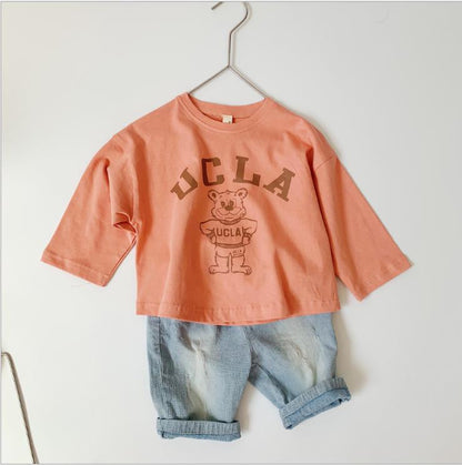 -キッズ UCLA くま ベア 長袖 Tシャツ ロンT トップス【mh0001557】 - mamahalo shop - 半袖Tシャツ -  べビー服 - 子供服 - 男の子 - 女の子