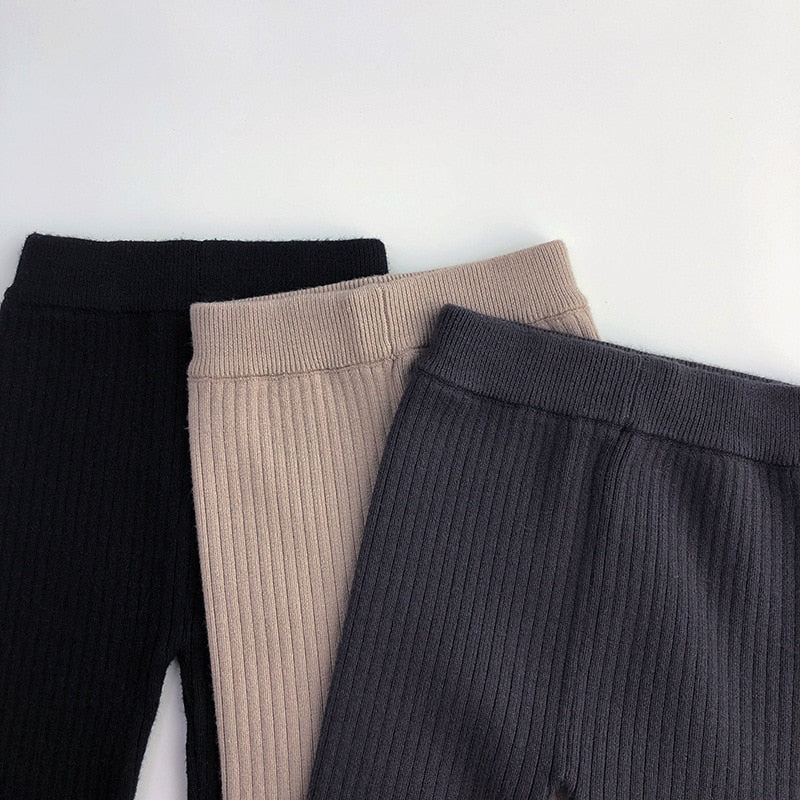 -キッズ ニット パッチワーク レギンス パンツ - mamahalo shop - レギンスパンツ -  べビー服 - 子供服 - 男の子 - 女の子