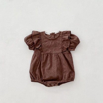 -ベビー レース フリル 半袖 ロンパース【mh0001660】 - mamahalo shop - 半袖ロンパース -  べビー服 - 子供服 - 男の子 - 女の子