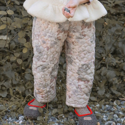-キッズ キルティング フラワー パンツ 暖パン - mamahalo shop - ロングパンツ・スウェットパンツ -  べビー服 - 子供服 - 男の子 - 女の子