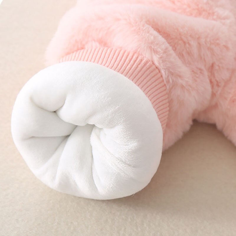 -ベビー ボアフリース レインボー うさ耳 フーディ アウター ジャンプスーツ - mamahalo shop - アウタージャンプスーツ -  べビー服 - 子供服 - 男の子 - 女の子