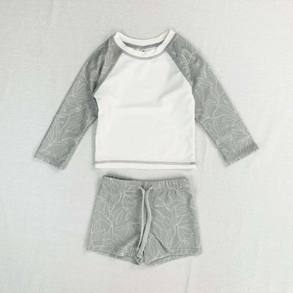 2023新作 キッズ ボーイズ 男の子 セパレート 水着 スイムウェア ラッシュガード 帽子 セット - mamahalo shop - ベビー用水着 - ベビー服 - 子供服 - 男の子 - 女の子