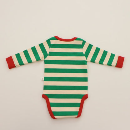 -ベビー ボーダー セットアップ 長袖 ロンパース パンツ - mamahalo shop - ロンパースセットアップ -  べビー服 - 子供服 - 男の子 - 女の子