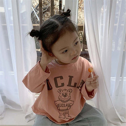 -キッズ UCLA くま ベア 長袖 Tシャツ ロンT トップス【mh0001557】 - mamahalo shop - 半袖Tシャツ -  べビー服 - 子供服 - 男の子 - 女の子