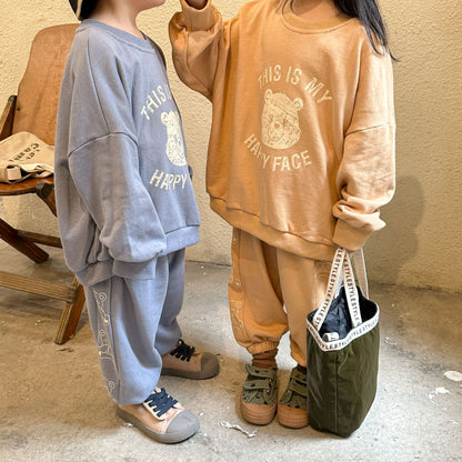 -キッズ くま ベア セットアップ スウェット トレーナー トップス パンツ - mamahalo shop - 長袖セットアップ -  べビー服 - 子供服 - 男の子 - 女の子