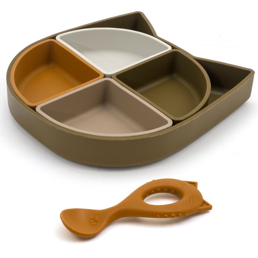 -# ベビー アニマル ディッシュ プレート 食器 キッズ スプーン 仕切り【mh0001125】 - mamahalo shop - ベビーキッズ食器 -  べビー服 - 子供服 - 男の子 - 女の子