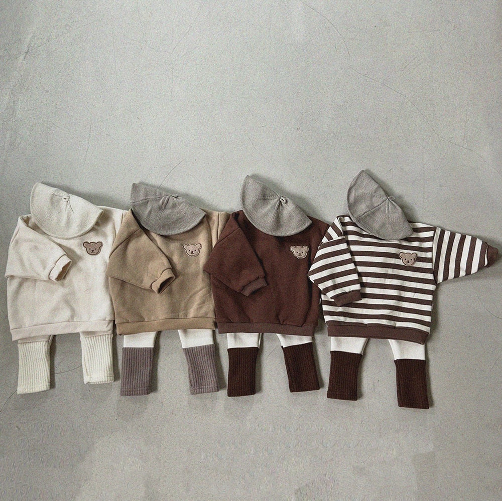 -☺︎ ベビー くま ベア 裏フリース 厚手 スウェット トレーナー - mamahalo shop - トレーナー・フーディ -  べビー服 - 子供服 - 男の子 - 女の子