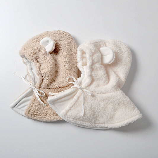 -ベビー くま耳 フーディ フリース 帽子 ポンチョ【mh0001077】 - mamahalo shop - ベビー用帽子 -  べビー服 - 子供服 - 男の子 - 女の子