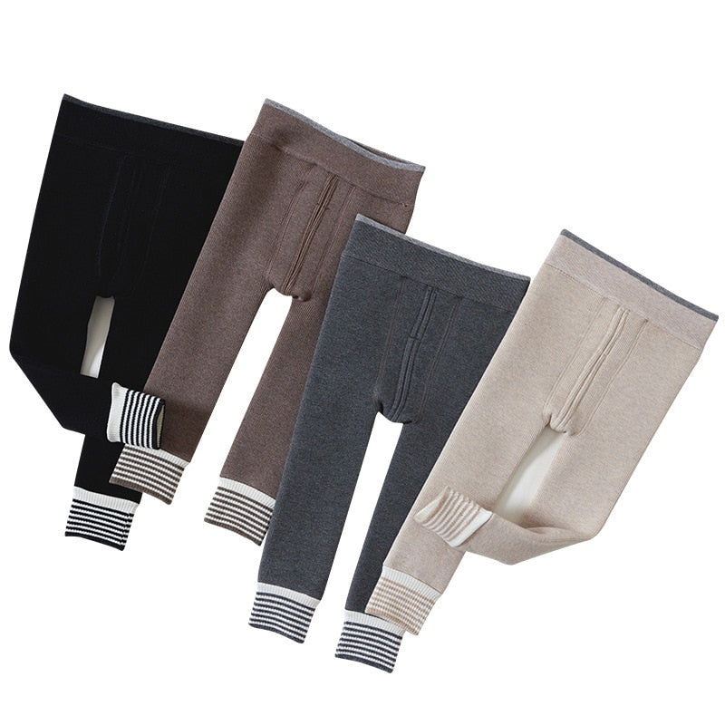 -ベビー 裏フリース 厚手 レギンス レギパン ボーダー 暖パン タイツ - mamahalo shop - ベビー用靴下・タイツ -  べビー服 - 子供服 - 男の子 - 女の子