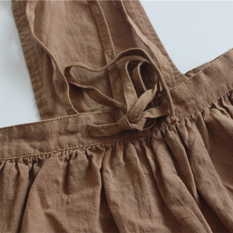 -キッズ ノースリーブ エプロン ドレス ワンピース - mamahalo shop - ノースリーブワンピース -  べビー服 - 子供服 - 男の子 - 女の子