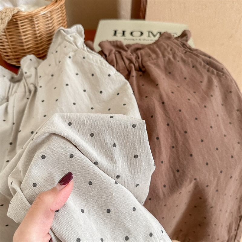 -キッズ みずたま 水玉 ルーズ ワイド パンツ ズボン - mamahalo shop - ロングパンツ・スウェットパンツ -  べビー服 - 子供服 - 男の子 - 女の子