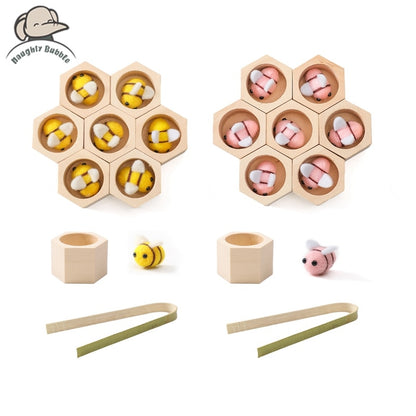 -ベビートイ 知育玩具 おもちゃ 木製 蜂 巣 ブロック パズル マッチング【mh0000992】 - mamahalo shop - DIY Toy・知育玩具 -  べビー服 - 子供服 - 男の子 - 女の子