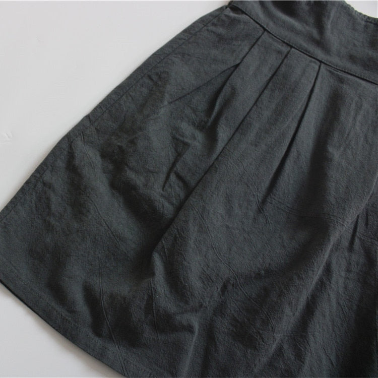 -キッズ コットンリネン キャミソール サスペンダー ドレス ワンピース - mamahalo shop - ノースリーブワンピース -  べビー服 - 子供服 - 男の子 - 女の子